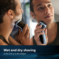Philips Electric Shaver for Men, SkinProtect Technology, Wet and Dry Shave, 3D Floating Heads, 27 Self Sharpening Blades, Pop-up Trimmer, Cordless, Waterproof X3063/03 (New Model)