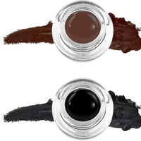 MARS Hue Gel Eyeliner with 2 Brush Set Black & Brown, 6.6g (LS12) 6.6 g (Jet Black and Brown)