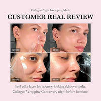 Medicube Collagen Overnight Wrapping Peel Off Facial Mask Pack - Elasticity & Hydration Care, Reduces Sagging & Dullness - Hydrolyzed Collagen For Glowing Skin - Korean Skin Care 75ml