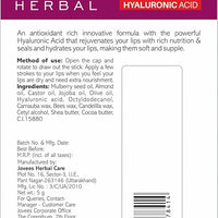 Jovees Herbal Berry Lip Balm with Hyaluronic Acid | 24 Hour Hydration | Rejuvenates Dry and Chapped Lips | Gives Soft & Supple Lips 5g