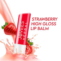 Jovees Herbal Strawberry High Gloss Lip Balm For Soft, Glossy And Supple Lips | 24 Hour Hydration | Rejuvenates Dark, Pigmented, Dry, Chapped And Discoloration Lips 5g