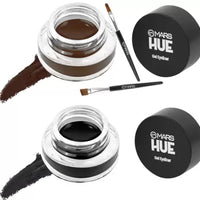 MARS Hue Gel Eyeliner with 2 Brush Set Black & Brown, 6.6g (LS12) 6.6 g (Jet Black and Brown)