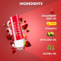 Jovees Herbal Strawberry High Gloss Lip Balm For Soft, Glossy And Supple Lips | 24 Hour Hydration | Rejuvenates Dark, Pigmented, Dry, Chapped And Discoloration Lips 5g