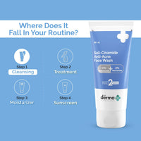 The Derma Co Sali-Cinamide Anti-Acne Face Wash I With 2% Salicylic Acid & 2% Niacinamide I Treats Active Acne & Fades Acne Marks I For Oily & Combination Skin I Power of 2 Actives - 80ml
