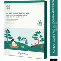 O3+ Mijoo Korea Glass Glow Facial Kit with Pine Cica & Snail Mucin - Ideal for Combination Skin (7 Steps)