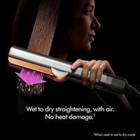 Dyson Airstrait™ Straightene| Dry & Straighten| Volumunious & Shiny Hair| Travel Friendly|Intelligent Heat Control| (Bright Nickle / Bright Copper)