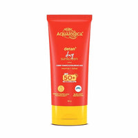 Aqualogica Detan+ Dewy Sunscreen with Cherry Tomato & Hyaluronic Acid with SPF 50 & PA++++ for Men & Women - For Normal, Dry & Combination Skin 80g