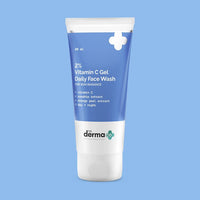 The Derma co 2% Vitamin C Gel Daily Face Wash with Vitamin C Rosehip & Orange Peel Extract for Glowing Skin 80ml