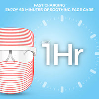 WINSTON LED LIGHT THERAPY FACE MASK TRANSPARENT & WHITE WITH 3 LIGHT MODES