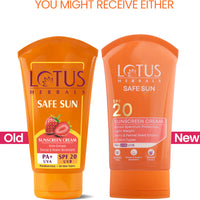 Lotus Herbal Safe Sun Sun Block Cream Breezy Berry Spf 20 Uvb All Skin Type 100g