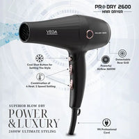 VEGA PROFESSIONAL Pro Dry 2600 Hair Dryer - VPPHD-11