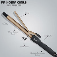 VEGA PROFESSIONAL Pro Cera Curls 22mm Curling Tong