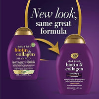 OGX Thick & Full + Biotin & Collagen Volumizing Shampoo for Thin Hair, Thickening Shampoo with Vitamin B7 & Hydrolyzed Wheat Protein, Paraben-Free, Sulfate-Free Surfactants, 385ml