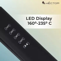 HECTOR PROFESSIONAL STRAIGHTENER TITANIUM PRO HT-216 PRO BLACK WITH WHITE PLATE S 300 GMS