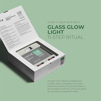 Kanpeki Glass Glow Light Facial Kit – 11 Step Korean Skincare Facial Kit with Marine Greens & Golden Spice Complex Purifies, Balances & Brightens for Oily & Combination Skin