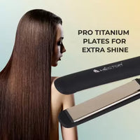 HECTOR PROFESSIONAL STRAIGHTENER TITANIUM PRO HT-216 PRO BLACK WITH WHITE PLATE S 300 GMS