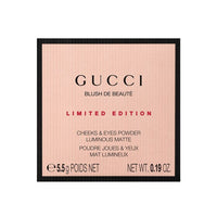 GUCCI BLUSH DE BEAUTE CHEEKS & EYES POWDER LUMINOUS MATTE POUDRE JOUES & YEUX MAT LUMINEUX TENDER APRICOT 5.5g