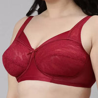 Enamor FB06 Full Support Classic Lace Lift Bra - Non-Padded, Wirefree & Full Coverage