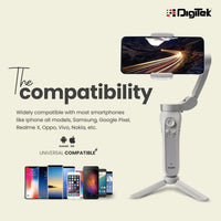 Digitek DSG 008F Smartphone Gimbal Pro – 3-Axis Stabilizer with Face Tracking & Gesture Control