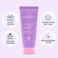 Aqualogica illuminate+ Smoothie Face Wash with Wild Berries & Alpha Arbutin for Gently Exfoliates & Hydrates Skin | For Glowing, Combination & Dry Skin 100ml