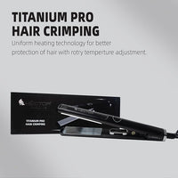 Hector Titanium Pro Hair Crimper with Fast Heatup for Women, Black