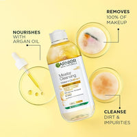Garnier Skin Naturals, Cleansing Water for Waterproof Makeup, Nourishing Formula, Micellar Oil-Infused Cleansing Water 400ml