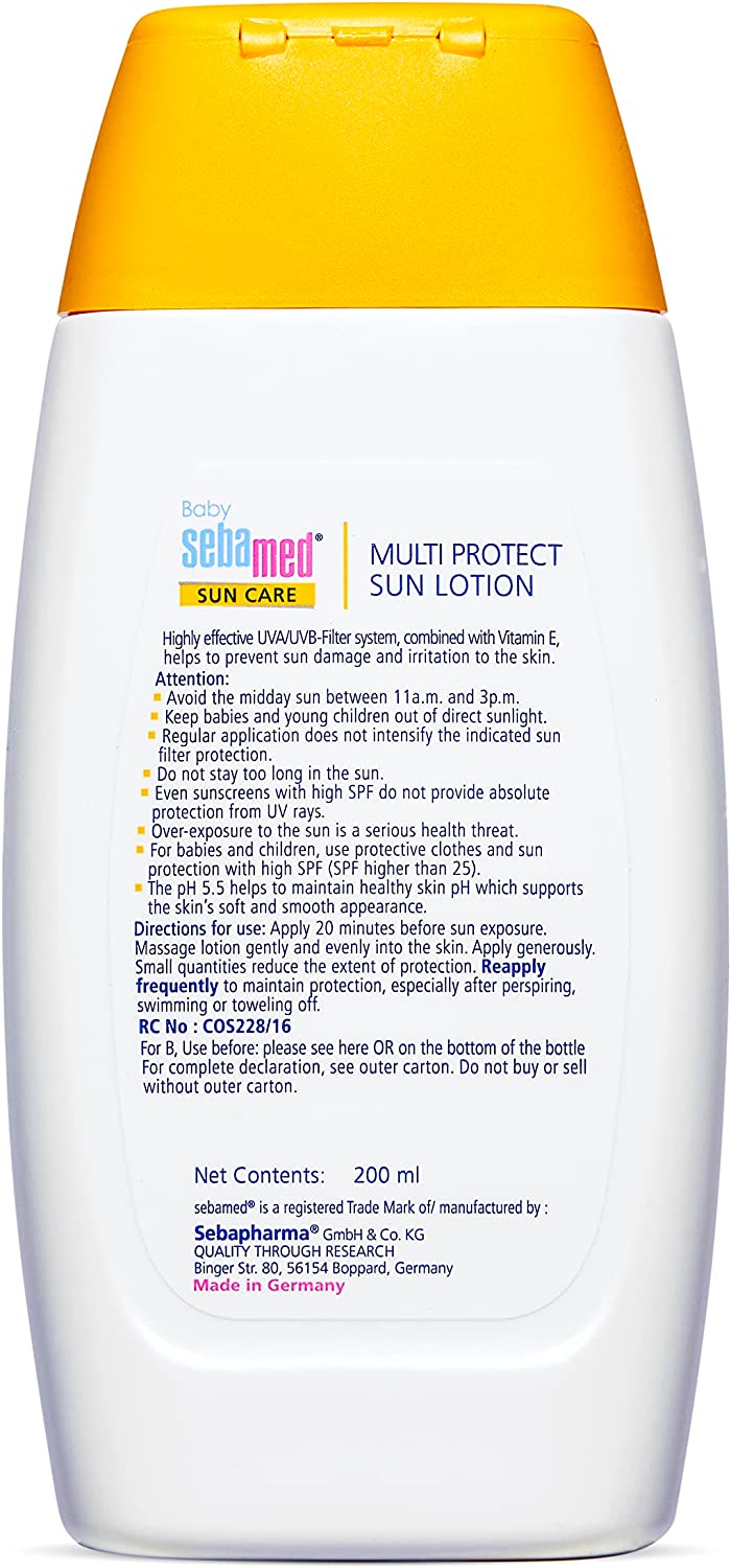 Sebamed Baby PH Sun Care 50+ Very High Multi Protect Sun Lotion For Delicate Sun Sensitive Skin 200ml