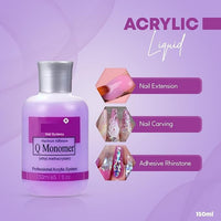 Red Square Ezflow Nail Systems Macinum Adhesion Q Monomer Professional Acrylia System 150ml