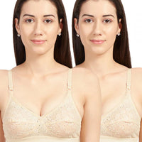 SONARI Cream Chikankari Bra