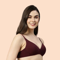 Enamor-A039 Perfect Coverage T-Shirt Bra - Supima Cotton Padded Wirefree Medium Coverage