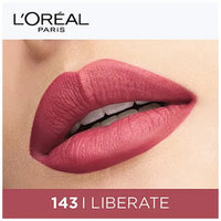 Loreal Paris Rouge Signature Matte Liquid Lipstick - Ultra Light Weight, No Stain, 7 g 143 I Liberate