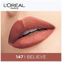 Loreal Paris Rouge Signature Matte Liquid Lipstick - Ultra Light Weight, No Stain, 7 g 147 I Believe
