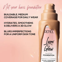 RENEE Lumi Glow Highlighting Liquid Foundation With 3D Glow For Luminous Sand Skin, 30ml