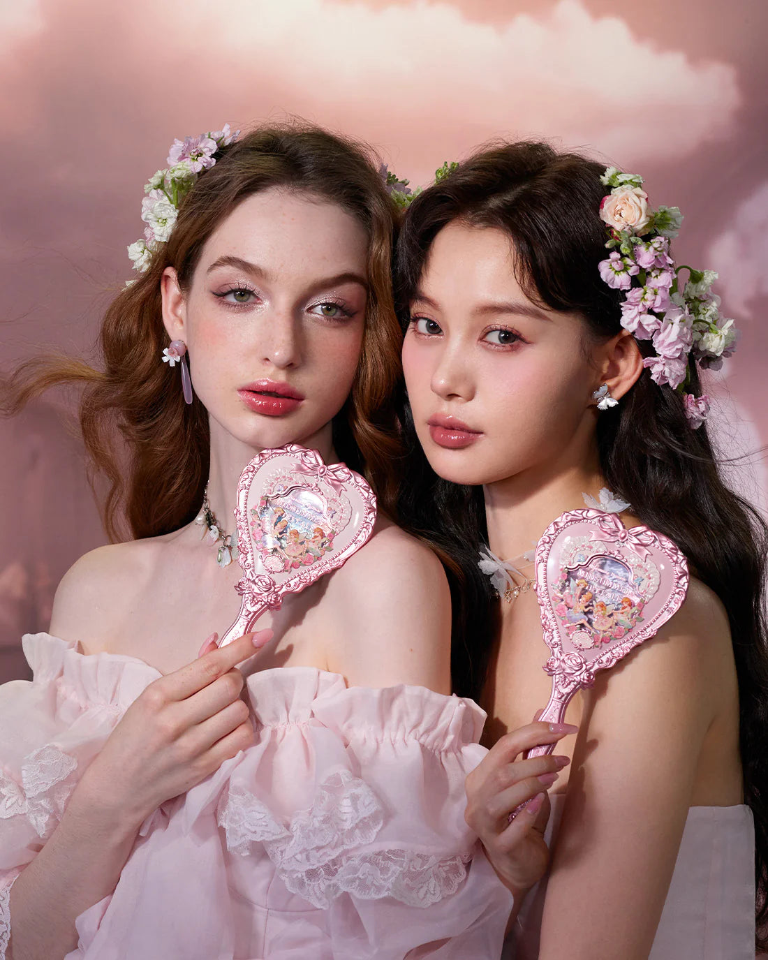 Flower Knows Midsummer Fairytales Hand Mirror Milky Pink – Mani
