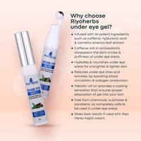 Riyo Herbs Under Eye Gel Reduces Dark Circles Puffiness Fine Lines 15gm