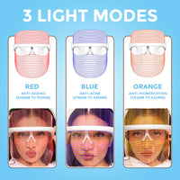 WINSTON LED LIGHT THERAPY FACE MASK TRANSPARENT & WHITE WITH 3 LIGHT MODES
