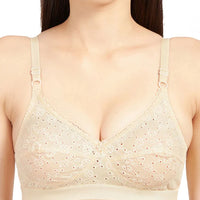 SONARI Cream Chikankari Bra