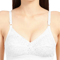 SONARI Cream Chikankari Bra