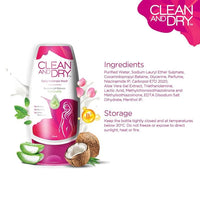CLEAN & DRY | Daily Intimate Wash Restores pH Balance Naturally Mint Aloe Vera 190ml