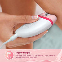Philips BRE235/00 Corded Compact Epilator (White and Pink) for gentle hair removal at home