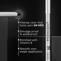 RENEE Midnight Kohl Pencil One-Swipe-Application with rich color Payoff - Smudgeproof and waterproof - Enriched with Vitamin E, Olive Oil and Castor Oil - 1.5 Gm