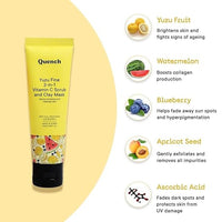 QUENCH Yuzu Fine 2-in-1 Vitamin C Scrub and Clay Mask | Korean Mask for Skin Brightning I With Yuzu, Vitamin C, Watermelon, 50ml