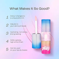 SUGAR Play Mega Hype Colour Changing Lip Oil | PH Reactive Colour Changing Lip & Cheek Oil | 4.4ml