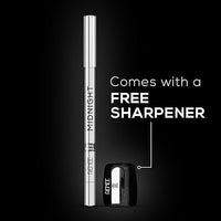 RENEE Midnight Kohl Pencil One-Swipe-Application with rich color Payoff - Smudgeproof and waterproof - Enriched with Vitamin E, Olive Oil and Castor Oil - 1.5 Gm