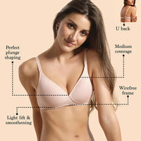 Enamor-A039 Perfect Coverage T-Shirt Bra - Supima Cotton Padded Wirefree Medium Coverage
