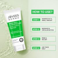 Jovees Herbal Derma Green Tea Pore Cleansing Face Wash For Acne Prone Skin,Salicylic Acid With Green Tea,Fight Pimples & Control Excess Oil,Gentle & Non-Drying Formula,Oily & Acne Prone Skin 100Ml