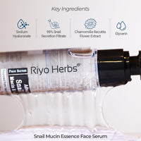 Riyo Herbs Advanced Snail Mucin 98 Essence Serum 50ml | Enrich with Hyaluronic Acid and Lactic Acid For Glowing & Hydrating Skin | Korean Skincare
