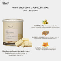 Rica White Chocolate Liposoluble Wax for Women and Men | Painless Dry Skin Hair Removal Waxing with Natural Ingredients - 800 ml