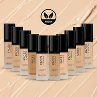 FACES CANADA Flawless Matte Foundation 30 ml | 3-in-1 Foundation + Moisturizer + Concealer | 12 HR Hydration + SPF 18 | Full HD Matte Coverage | Lightweight | Anti Ageing
