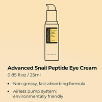 COSRX Snail Peptide Eye Cream with 73.7% Snail Mucin and Niacinamide - Brightening Korean Night Cream for Fine Lines and Dark Circles